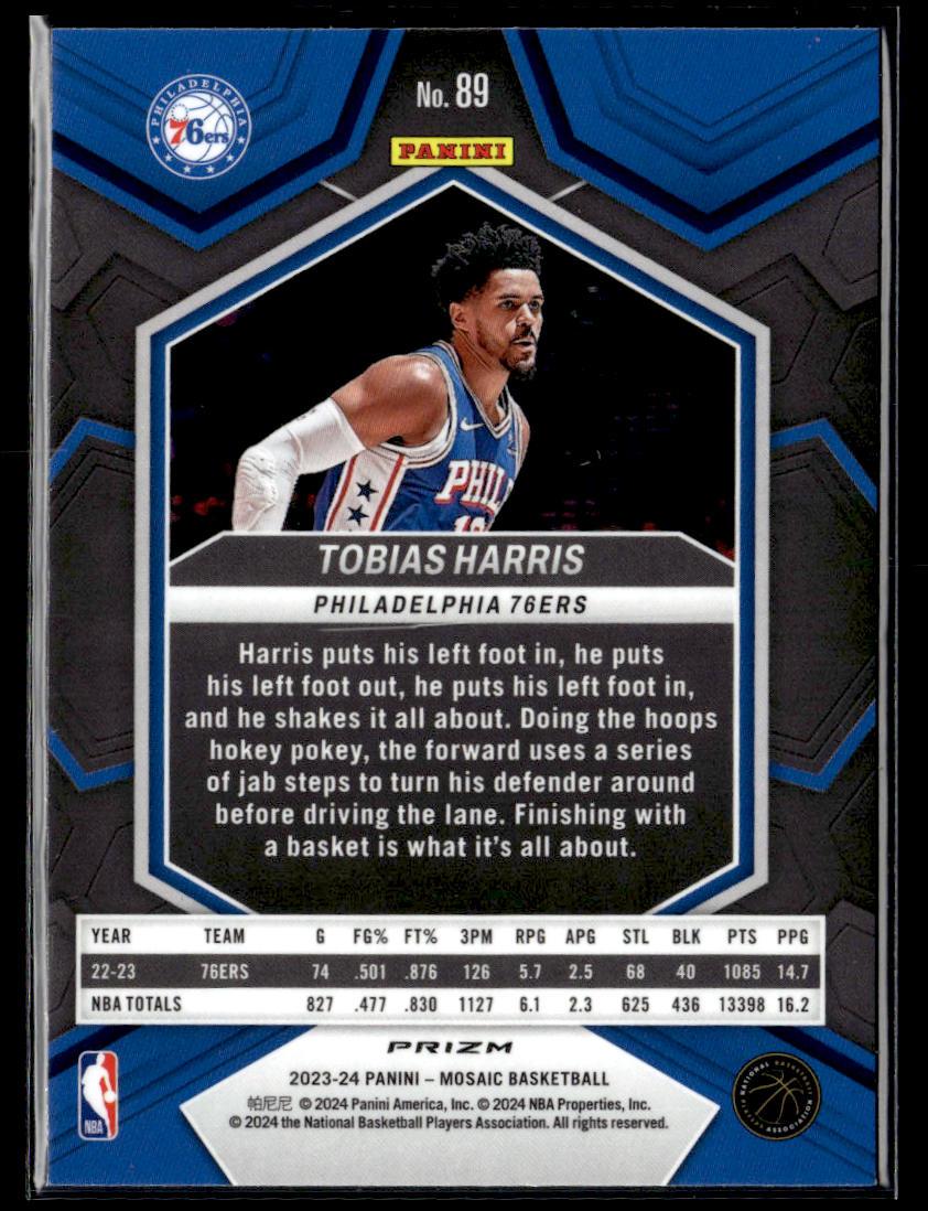 2023-24 Panini Mosaic #89 Tobias Harris Silver Mosaic  Krazy King Collectibles LLC   