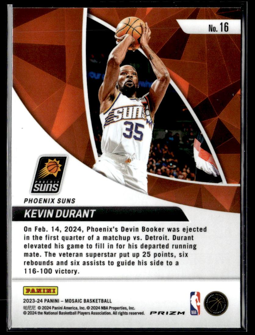 2023-24 Mosaic Kevin Durant Elevate Green Mosaic  Krazy King Collectibles LLC   