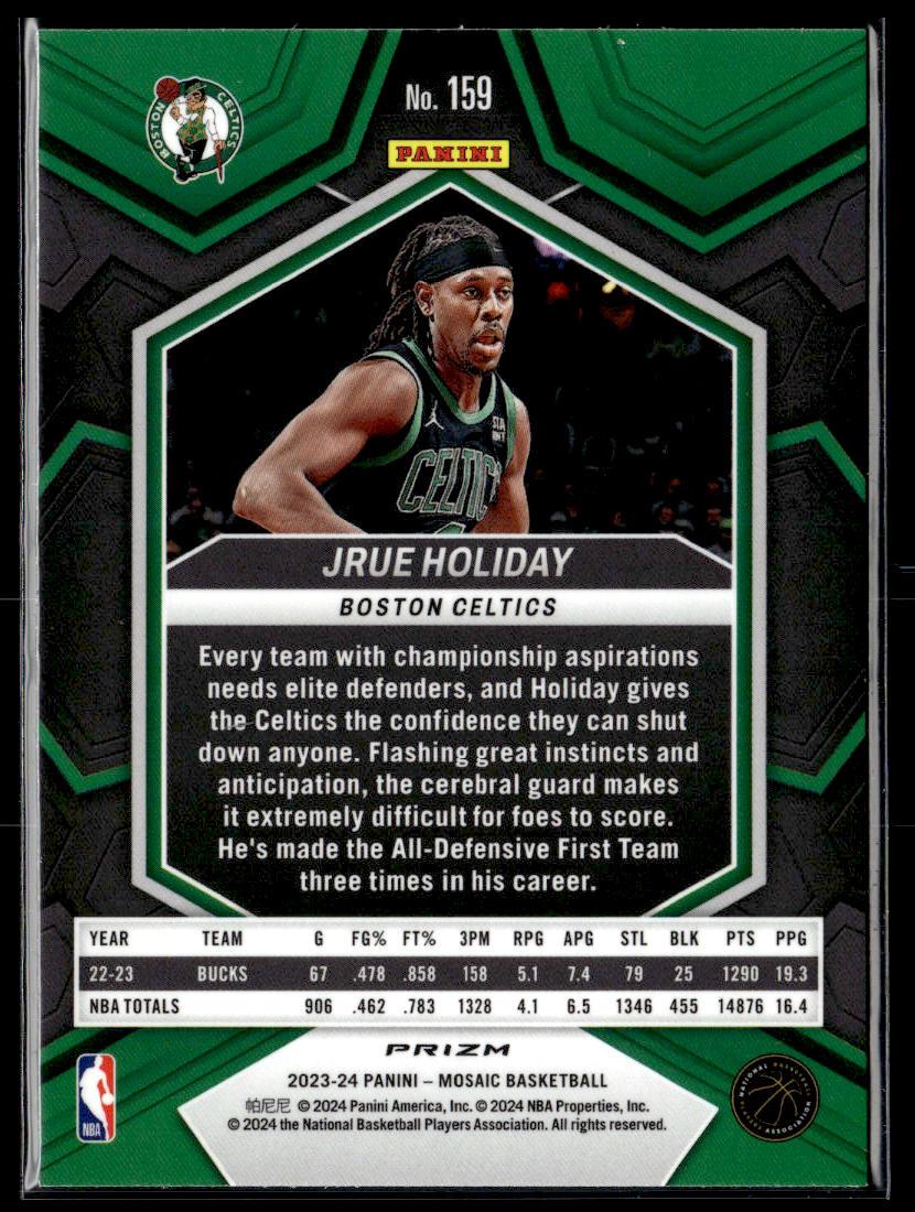 2023-24 Panini Mosaic #159 Jrue Holiday Green Mosaic  Krazy King Collectibles LLC   