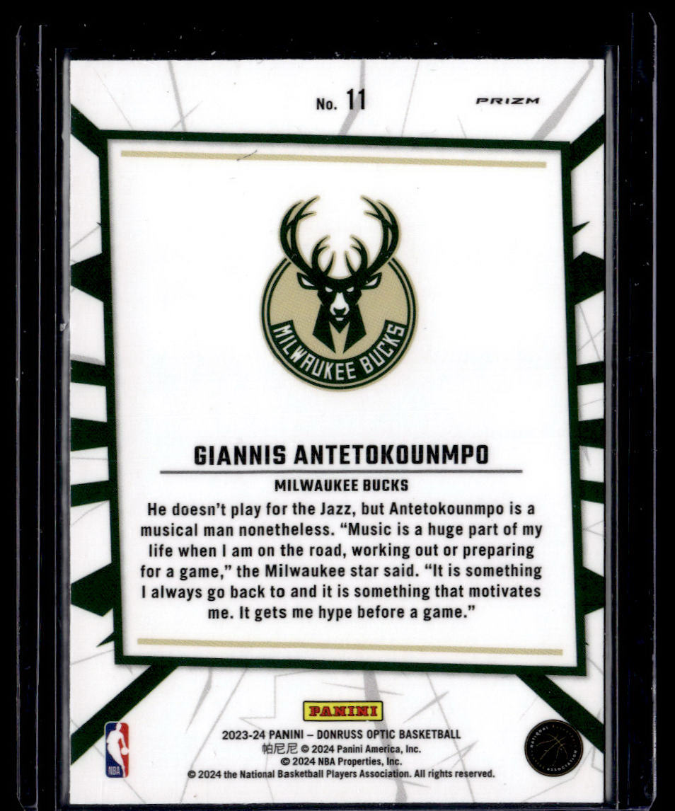 2023-24 Donruss Optic #11 Giannis Antetokounmpo My House Holo  Krazy King Collectibles LLC   