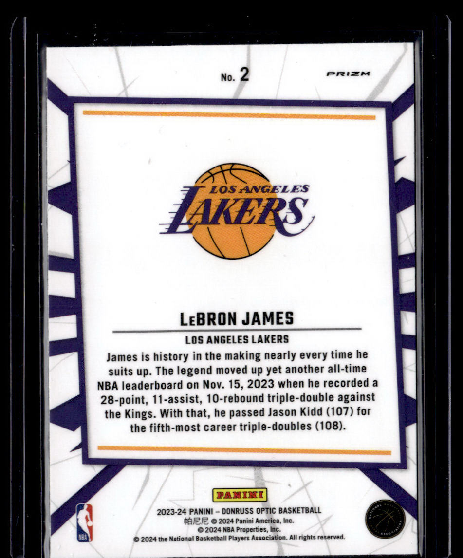 2023-24 Donruss Optic #2 LeBron James My House Holo  Krazy King Collectibles LLC   