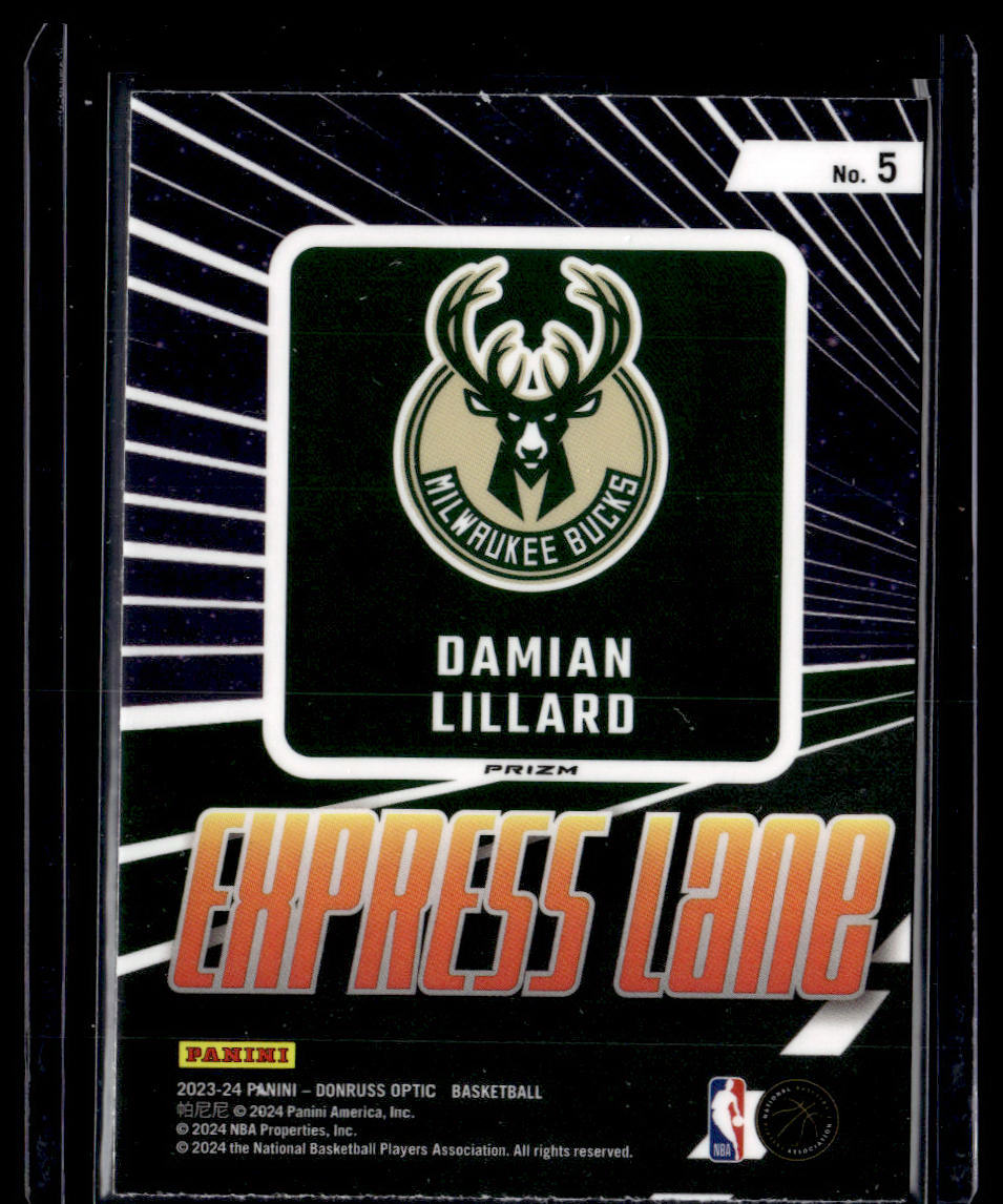 2023-24 Donruss Optic #5 Damian Lillard Express Lane Purple  Krazy King Collectibles LLC   