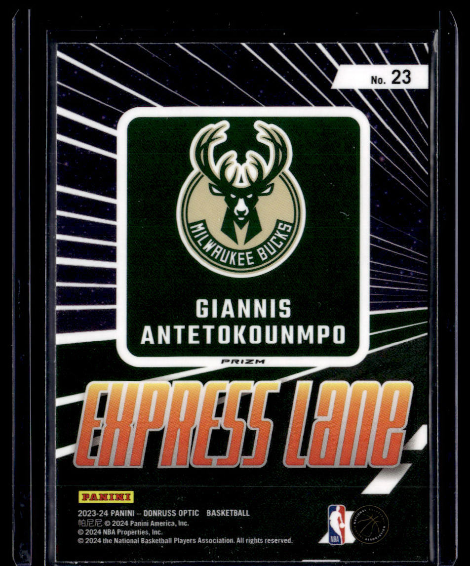 2023-24 Donruss Optic #23 Giannis Antetokounmpo Express Lane Holo  Krazy King Collectibles LLC   