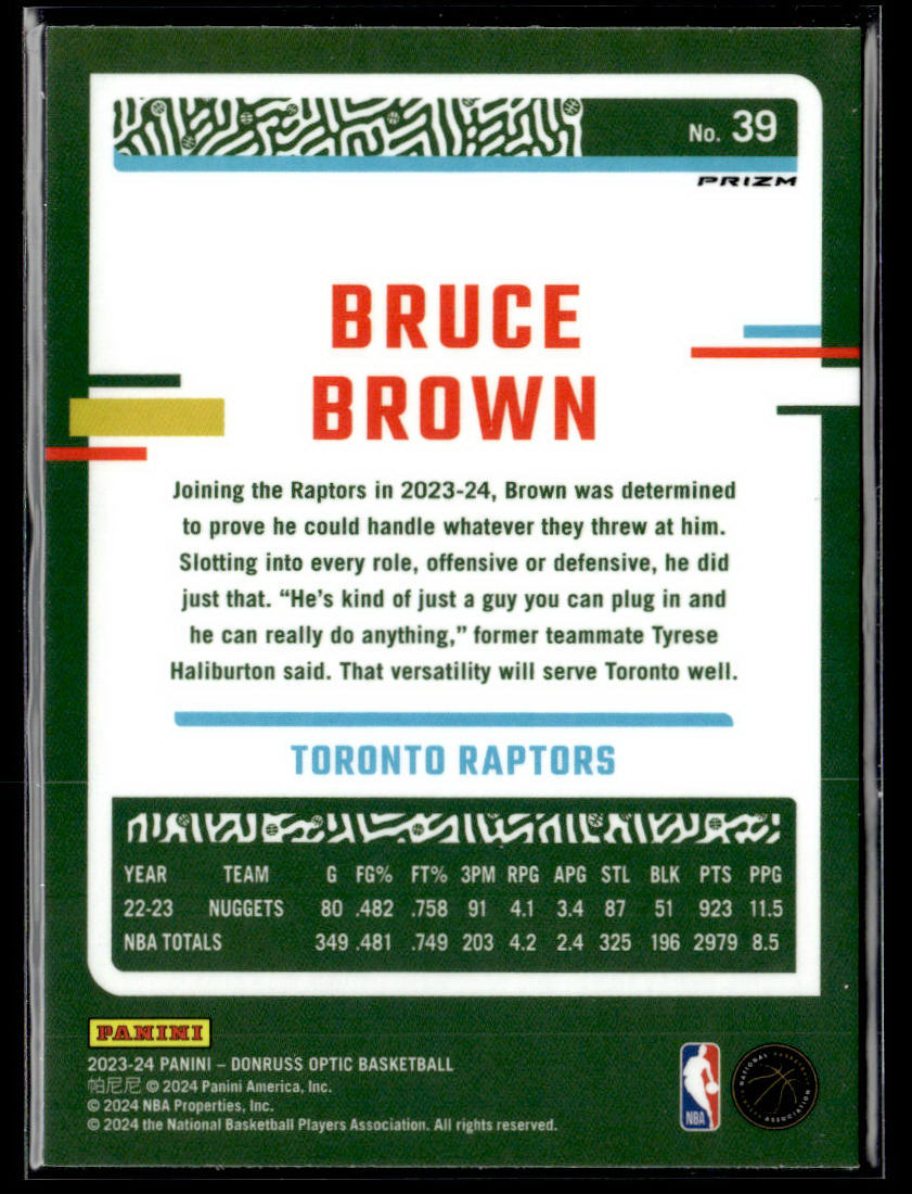 2023-24 Donruss Optic #39 Bruce Brown Purple  Krazy King Collectibles LLC   