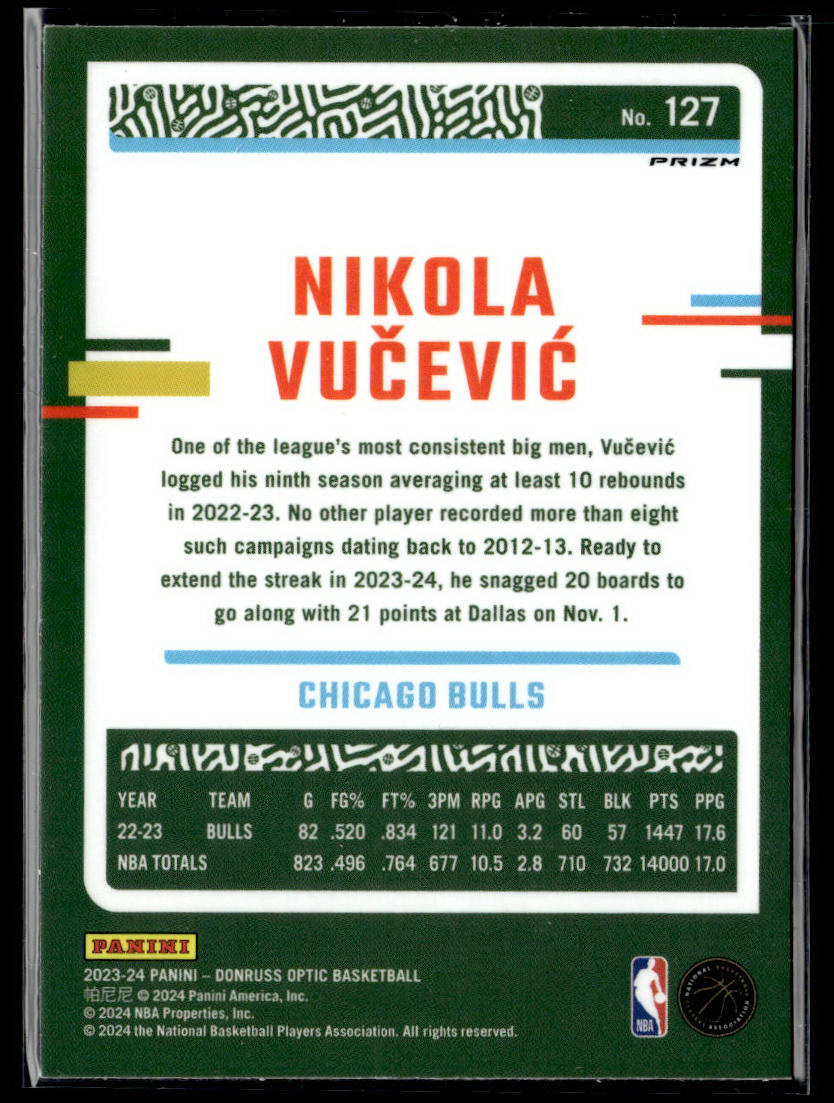 2023-24 Donruss Optic #127 Nikola Vucevic Purple  Krazy King Collectibles LLC   