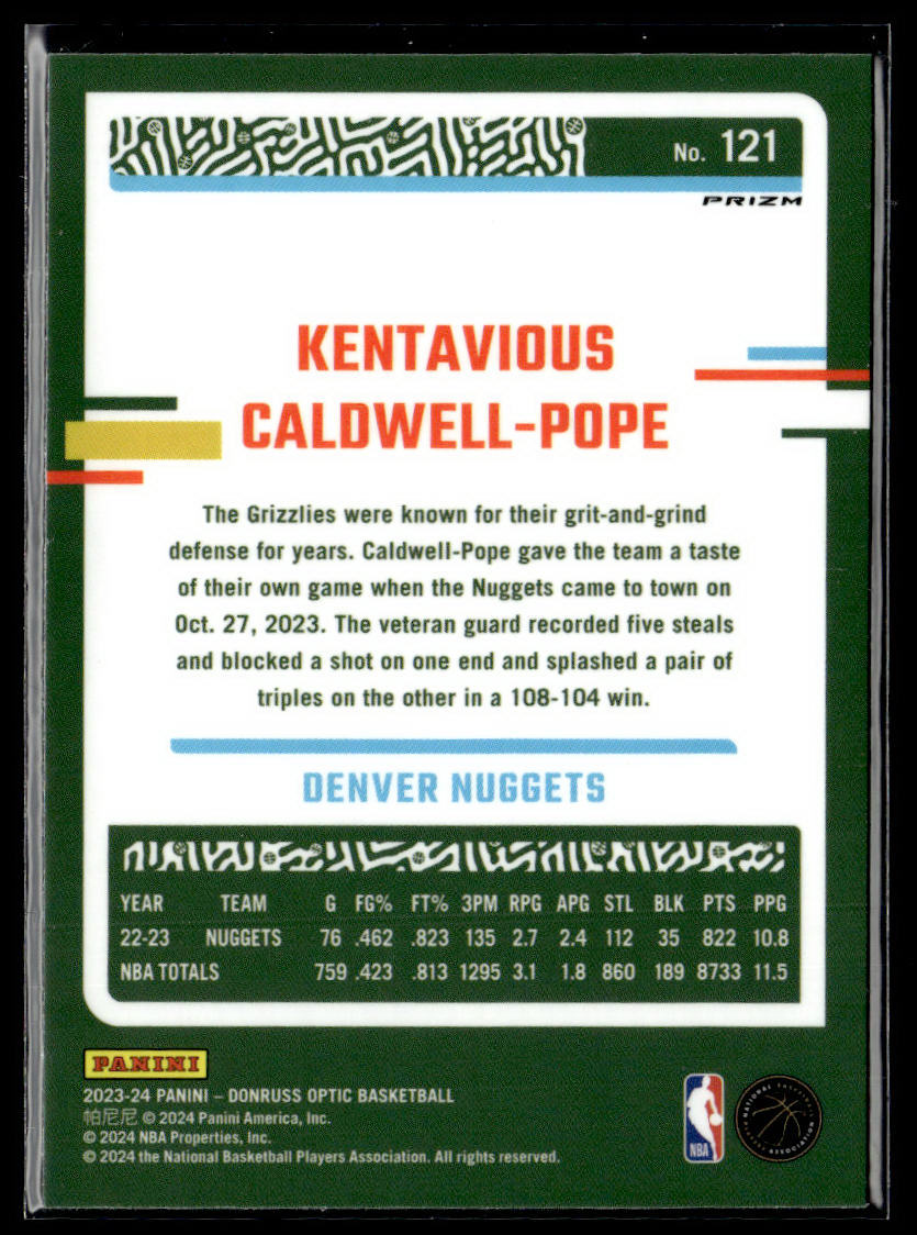 2023-24 Donruss Optic #121 Kentavious Caldwell-Pope Holo  Krazy King Collectibles LLC   