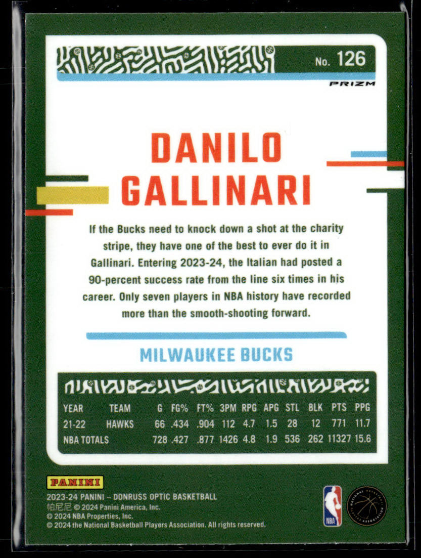 2023-24 Donruss Optic #126 Danilo Gallinari Holo  Krazy King Collectibles LLC   