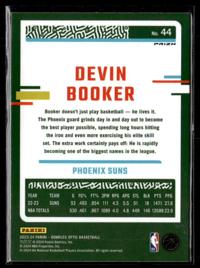 2023-24 Donruss Optic #44 Devin Booker Holo  Krazy King Collectibles LLC   