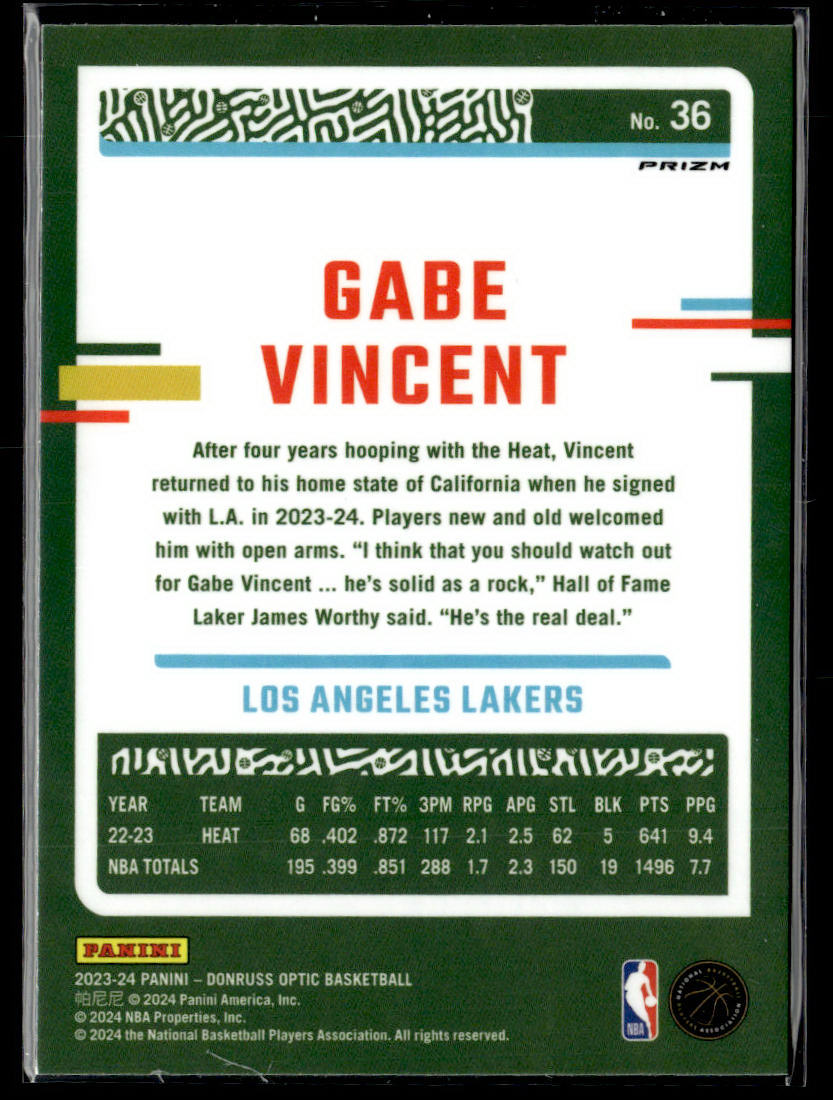 2023-24 Donruss Optic #36 Gabe Vincent Holo  Krazy King Collectibles LLC   