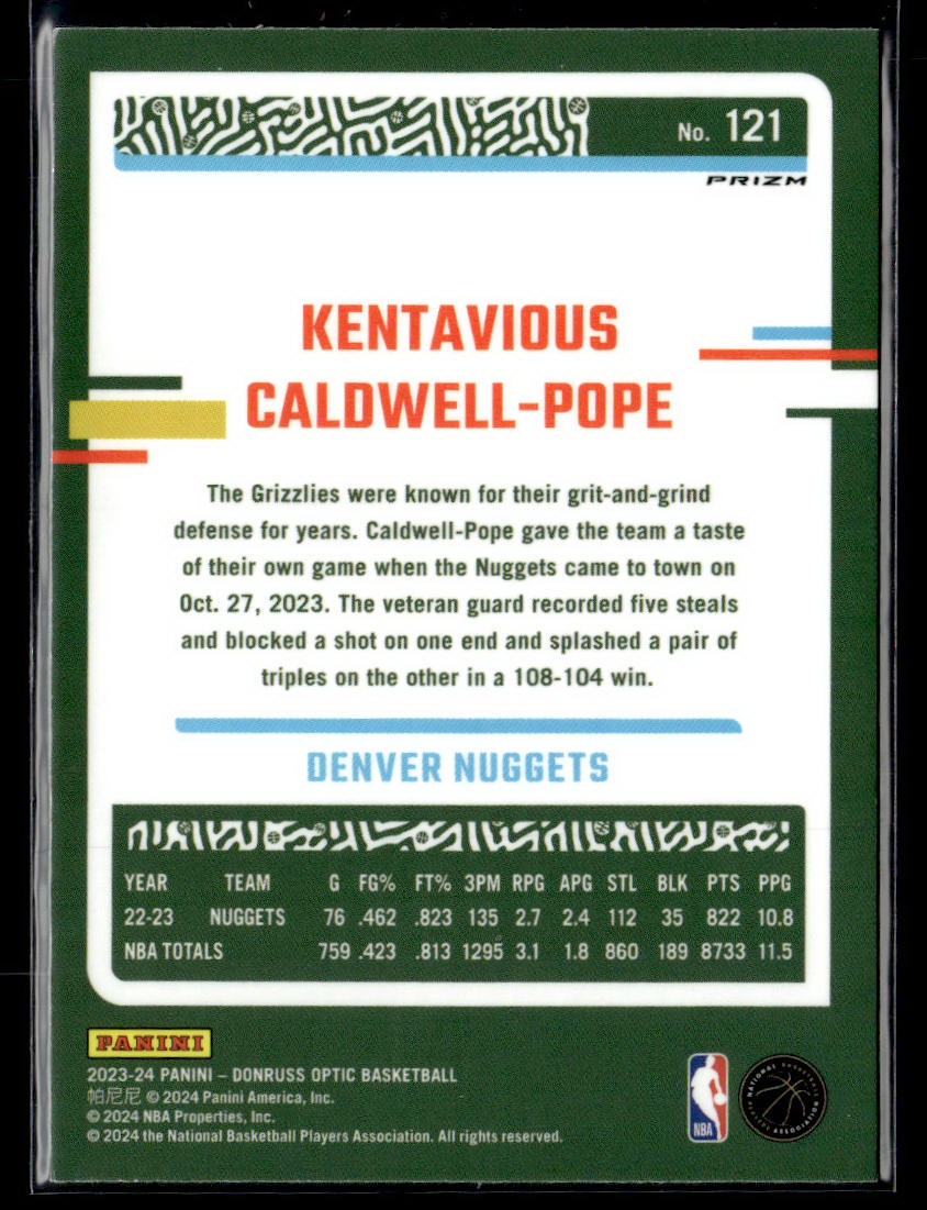 2023-24 Donruss Optic #121 Kentavious Caldwell-Pope Hyper Pink  Krazy King Collectibles LLC   