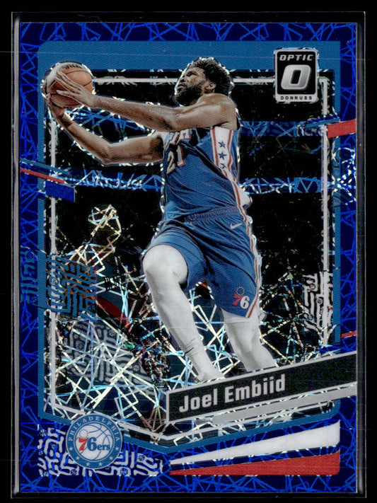 2023-24 Donruss Optic #124 Joel Embiid Blue Velocity  Krazy King Collectibles LLC   