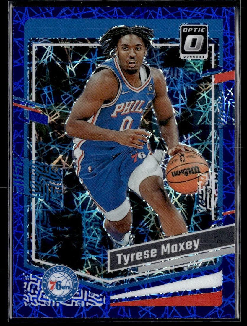 2023-24 Donruss Optic #70 Tyrese Maxey Blue Velocity  Krazy King Collectibles LLC   