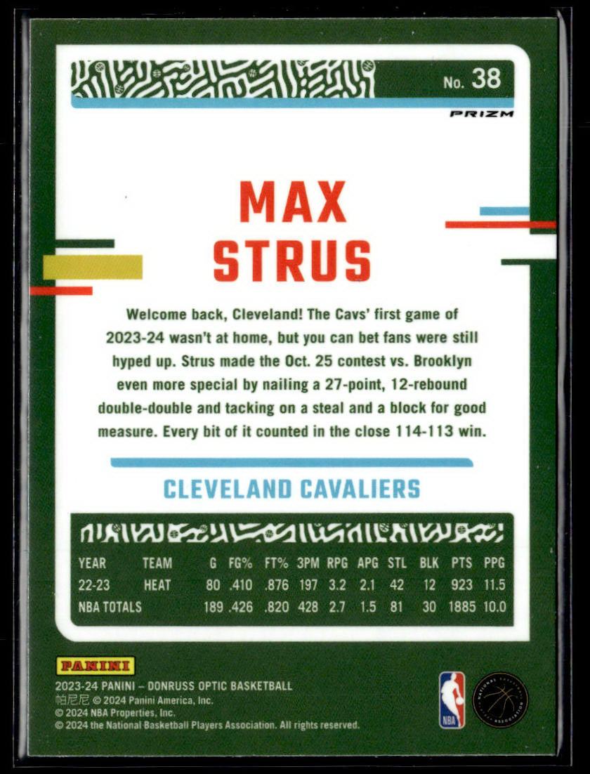 2023-24 Donruss Optic #38 Max Strus Blue Velocity  Krazy King Collectibles LLC   