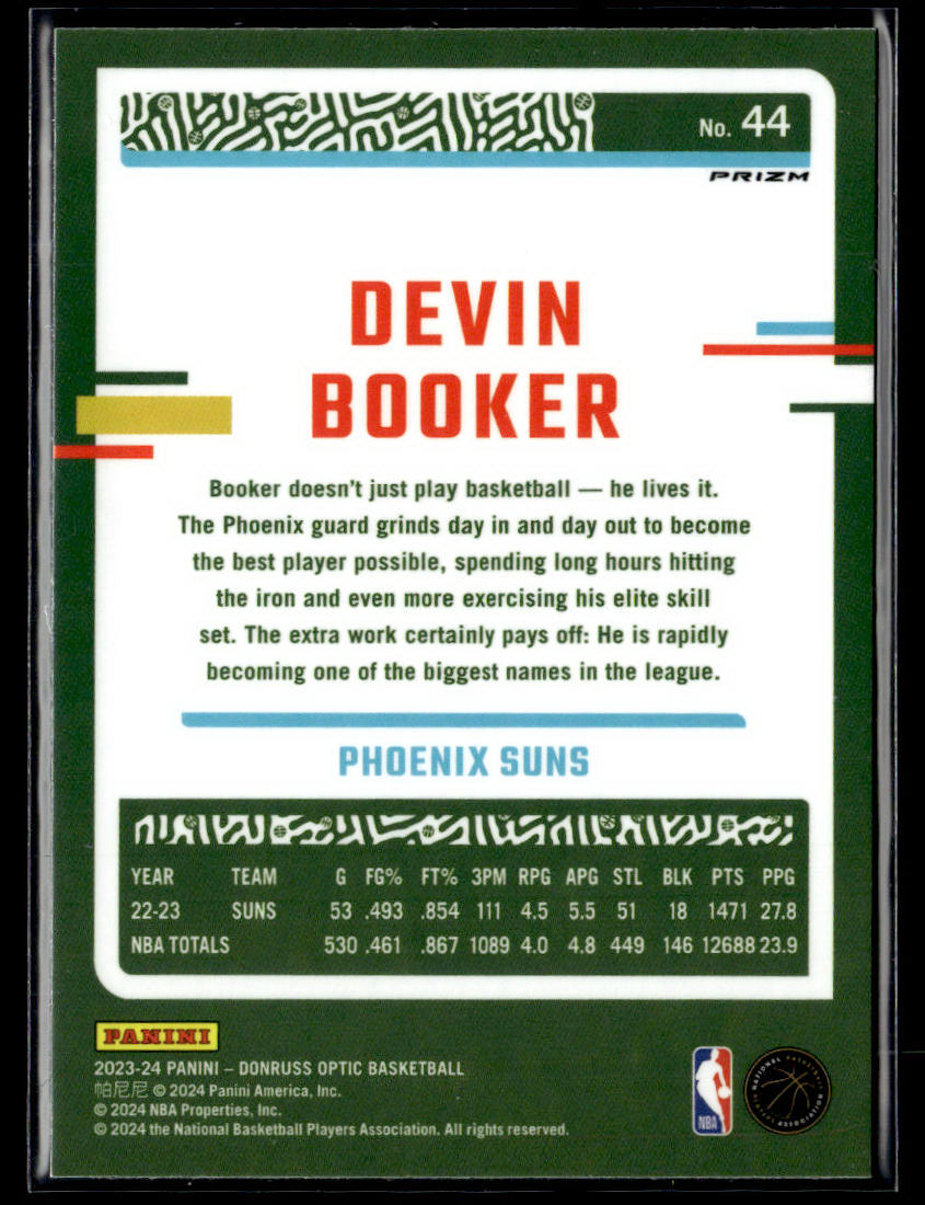 2023-24 Donruss Optic #44 Devin Booker Blue Velocity  Krazy King Collectibles LLC   