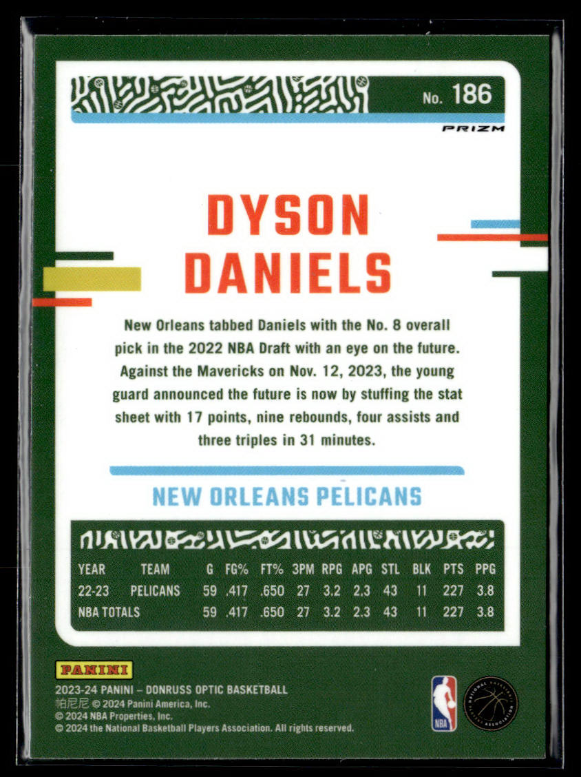 2023-24 Donruss Optic #186 Dyson Daniels Blue Velocity  Krazy King Collectibles LLC   