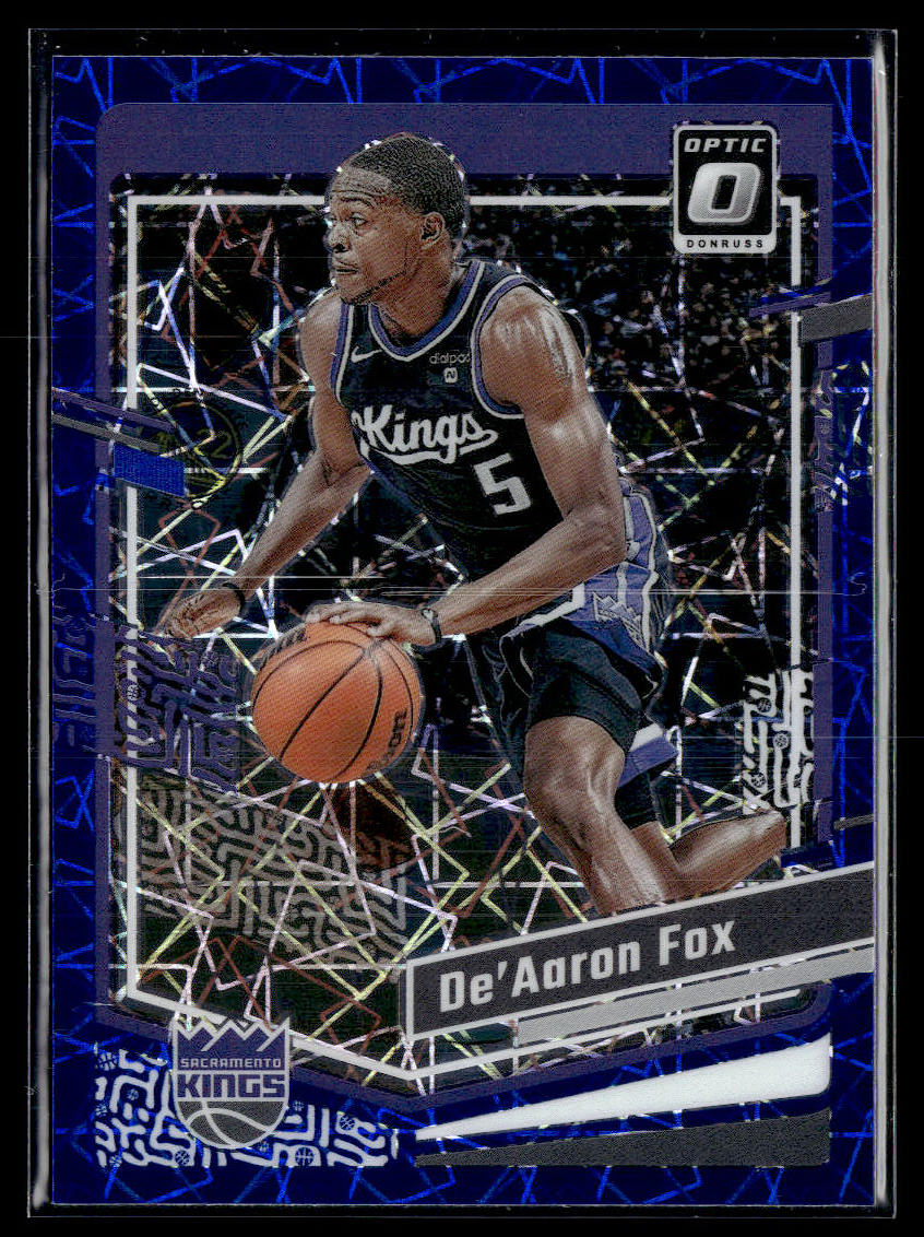 2023-24 Donruss Optic #52 De'Aaron Fox Blue Velocity  Krazy King Collectibles LLC   