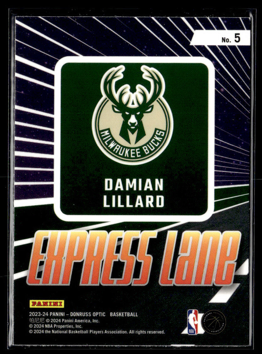 2023-24 Donruss Optic #5 Damian Lillard Express Lane  Krazy King Collectibles LLC   