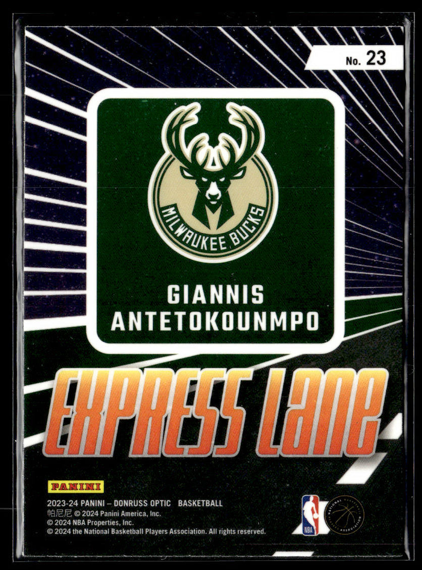 2023-24 Donruss Optic #23 Giannis Antetokounmpo Express Lane  Krazy King Collectibles LLC   