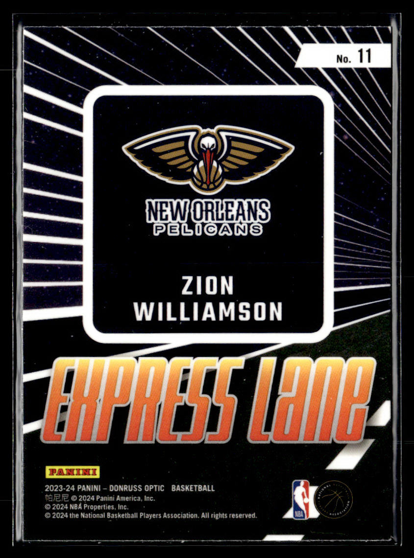 2023-24 Donruss Optic #11 Zion Williamson Express Lane  Krazy King Collectibles LLC   