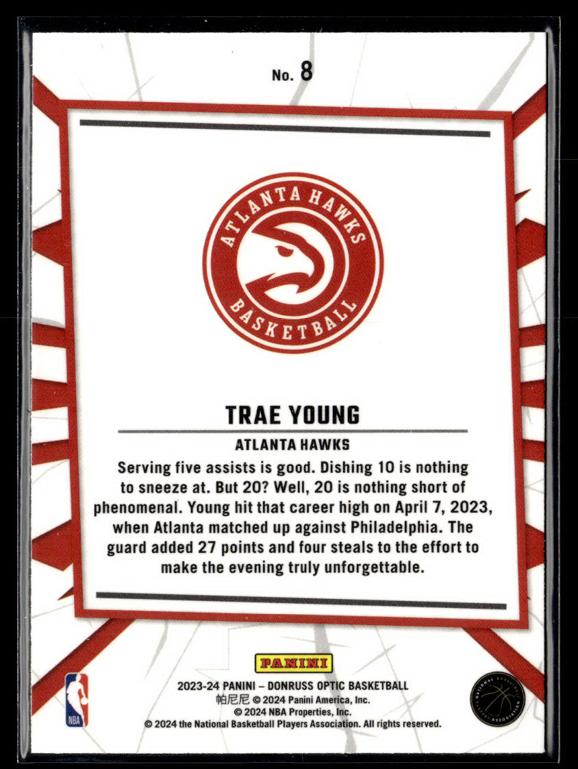 2023-24 Donruss Optic #8 Trae Young My House  Krazy King Collectibles LLC   