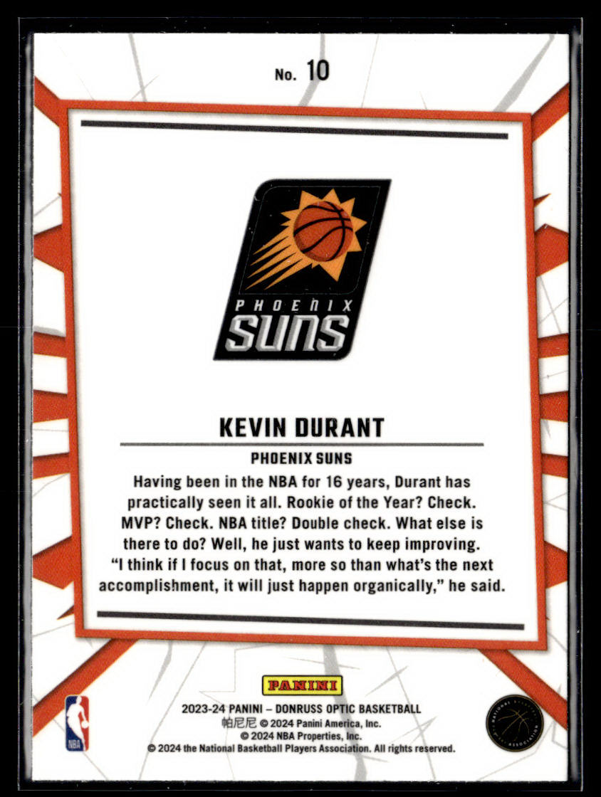 2023-24 Donruss Optic #10 Kevin Durant My House  Krazy King Collectibles LLC   