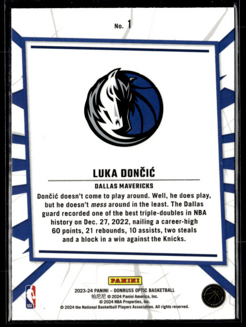 2023-24 Donruss Optic #1 Luka Doncic My House  Krazy King Collectibles LLC   