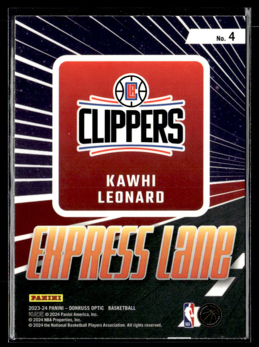 2023-24 Donruss Optic #4 Kawhi Leonard Express Lane  Krazy King Collectibles LLC   