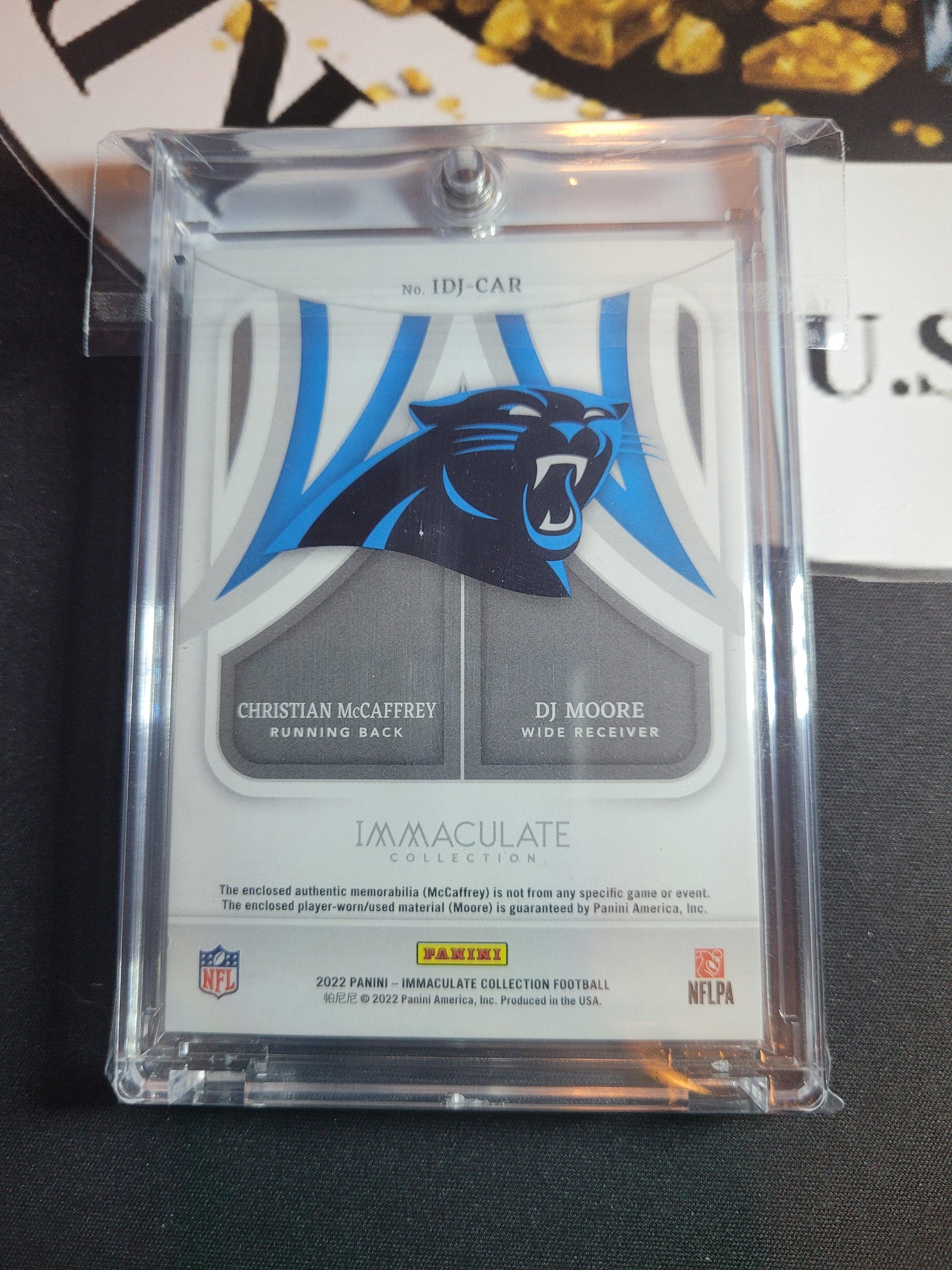 2022 Immaculate Christian McCaffrey / DJ Moore Laundry Tag 5/5  Krazy King Collectibles LLC   