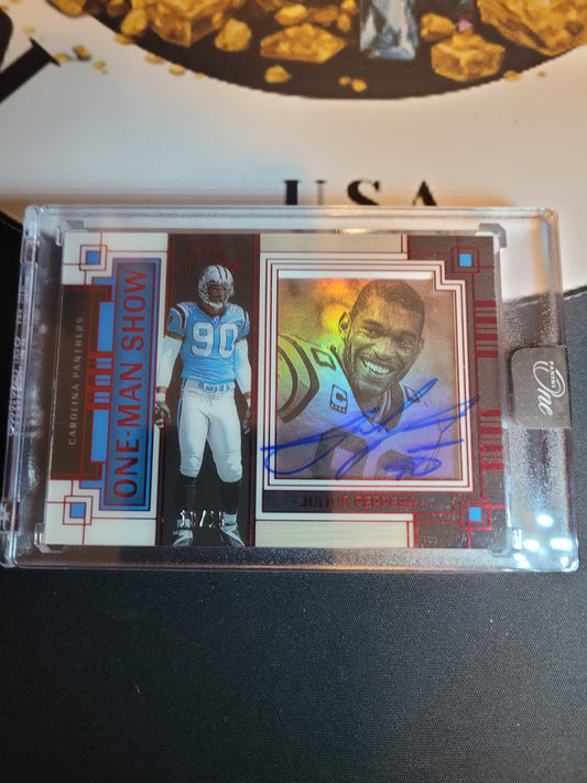 2023 Panini One Julius Peppers One Man Show Shadowbox Auto  10/15  Krazy King Collectibles LLC   