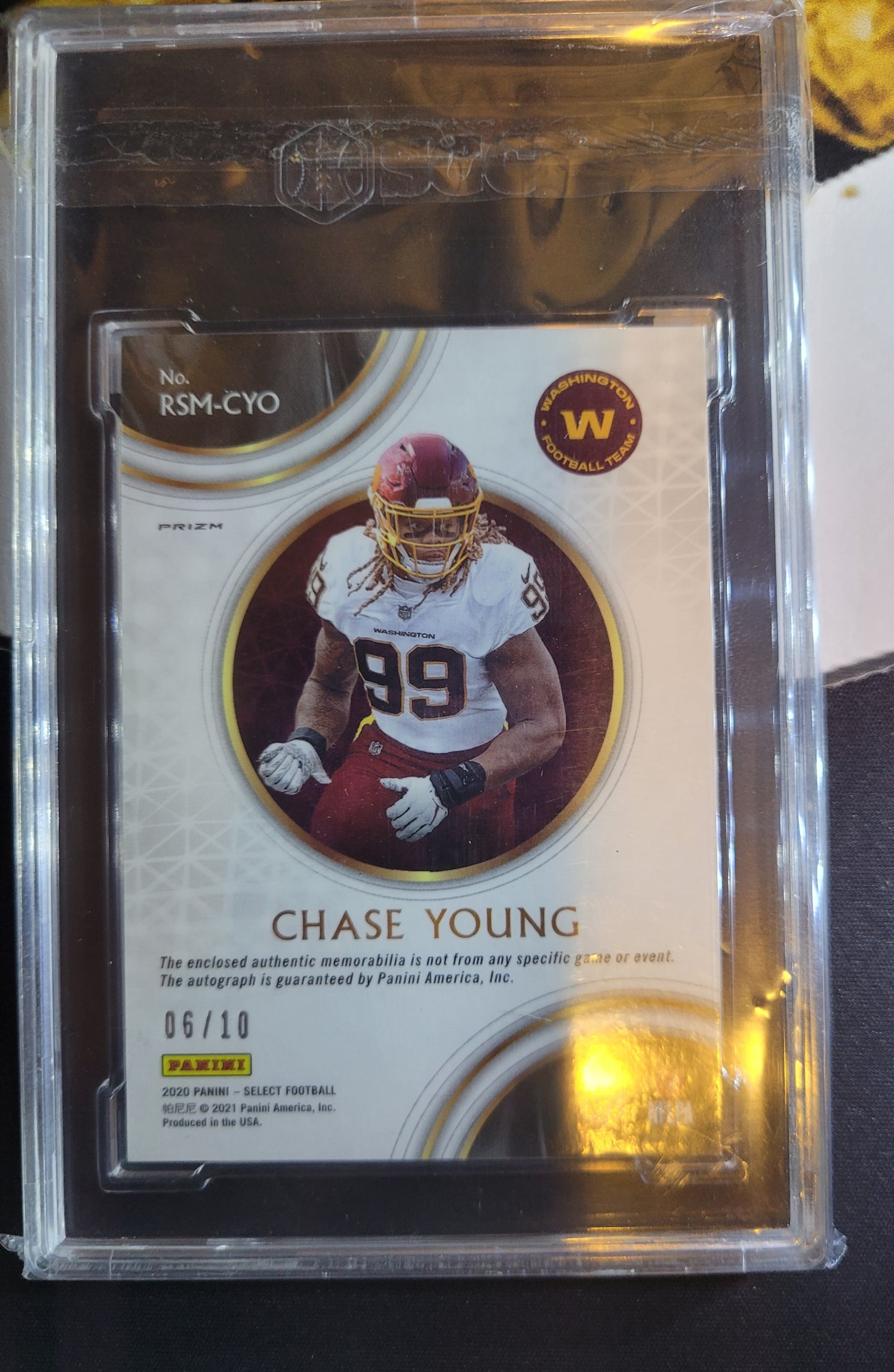 2020 Select Chase Young RC RPA SGC 10/10 GOLD /10  Krazy King Collectibles LLC   